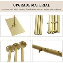 Futchoy Professional Backdrop Stand Pipe Kit,10'x 10' Heavy Duty Adjustable Height Background Support System Curtain Frame Telescopic With Steel Base For Wedding Party Photography Show Display,Gold Party Favors Room Decor Bride - 彩色 - 查看 5