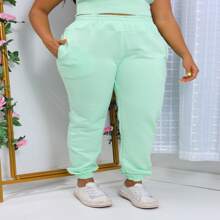 Women's High Waist Jogger Pants Super Trend: Modern And Stylish Available In Sizes: S, M, L, XL And XXL. - Màu xanh bạc hà - Xem 1