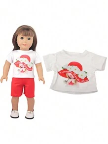 1 件美国娃娃时尚短袖 T 恤适合 18 英寸娃娃，娃娃服装上衣或娃娃裤子（不含娃娃），送给女儿的礼物，娃娃衣服 18 英寸，娃娃裤子，娃娃衣服>黑色