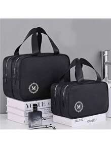 1 túi đựng đồ vệ sinh cá nhân du lịch tách biệt khô và ướt, hộp đựng mỹ phẩm đa chức năng dung tích lớn chống thấm nước. Thích hợp cho bơi lội, phòng tập thể dục, sử dụng trong phòng tắm. Hộp đựng đồ vệ sinh cá nhân và mỹ phẩm dung tích lớn. Thích hợp cho nam giới. - màu đen - Xem 1