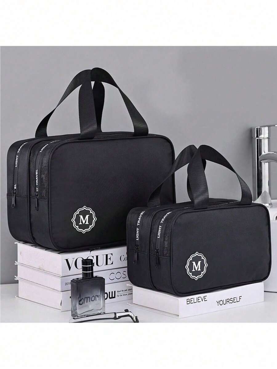 1 túi đựng đồ vệ sinh cá nhân du lịch tách biệt khô và ướt, hộp đựng mỹ phẩm đa chức năng dung tích lớn chống thấm nước. Thích hợp cho bơi lội, phòng tập thể dục, sử dụng trong phòng tắm. Hộp đựng đồ vệ sinh cá nhân và mỹ phẩm dung tích lớn. Thích hợp cho nam giới. - màu đen - Xem 1