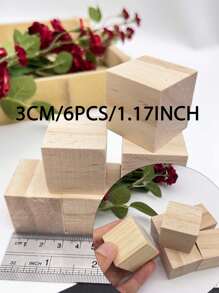 1CM-5CM 5 maten vierkante houten blokken onafgewerkte houten kubussen DIY knutselmodelmateriaal