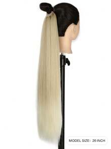 16inch/26 Inch/34 Inch Ponytail Extensions, Versatile Elastic Band Light Brown To Blonde Ponytail Heat Resistant Extension For Women, Long Straight DIY Wrap Around Ponytail Soft Natural Synthetic Pony Tails For Women Daily Cosplay And Christmas Music Festival Carnival New Year Gifts Used - Multicolor - View 3