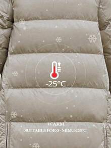 HaiLuoZi Patched Detail Zipper Up Hooded Padded Coat