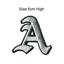 1 Pièce Optionnelle Alphabet Noir Edge Patch Brodé, Fer Sur/insignes, Vêtements Et Accessoires Décoration