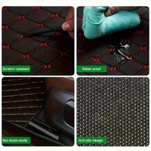 5 pièces Tapis de sol pour voiture, tapis de sol universels imperméables pour sièges avant et arrière, accessoires d'intérieur de voiture en PU