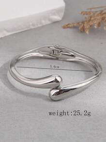 1pc Fashionable & Concise Cross Design Open Cuff Bracelet For Women - Yellow Gold - View 8