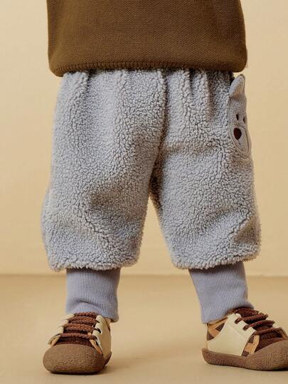 mini bala Boys Girls Sport Pants Winter Fleece Stylish Casual Baby Girl Trousers