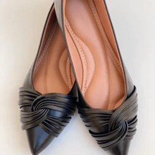 Women's Pointed Toe Black Flats Comfortable Casual Elegant Top - 黑色 - 查看 7