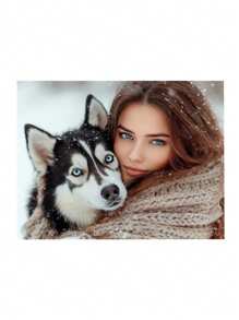 定制钻石画套件全钻成人，个性化照片定制钻石画，私人定制您自己的照片（圆钻，11.7x11.7 英寸/30x30 厘米）[无框架] - 彩色 - 查看 3