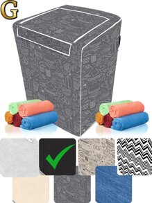 Washing Machine Cover With Top Opening Zipper Protector Samsung Brastemp Consul Eletrolux Continental - 黑G - 查看 1