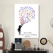 1 Stück Kreative Fingerabdruck DIY Finger Malerei Hochzeitsfeier Firmen Jahrestreffen personalisierter Fingerabdruck Anmeldung Baum, erhöht den Spaß, dekorative Malerei, Wohnzimmer, Schlafzimmer, Dekorationsposter, denkwürdig, bedeutungsvoll, Leinwand, ohne Rahmen, Valentinstag, Valentinstag Dekoration, Multifunktional, schimmelresistent, ornamental, exquisit, stilvolle, ideale Geschenke für sie, ihn, Freund, Freundin, Vater, Mutter, Familie, Freunde, Küche, Esszimmer, Schlafzimmer, Büro, Wohnzimmer, Zuhause, Garten, Teeraum, für Jahrestage, für Geburtstage, für Einweihung, für Abschluss, Weihnachtsdekoration, Herbst Zuhause Auffrischung, skandinavisch gemütliches Zuhause, warme Atmosphäre