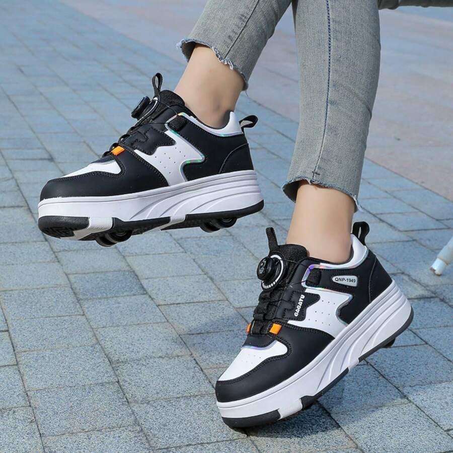 Girls And Teenagers Roller Skates, Detachable 4 Wheels Shoes, Suitable