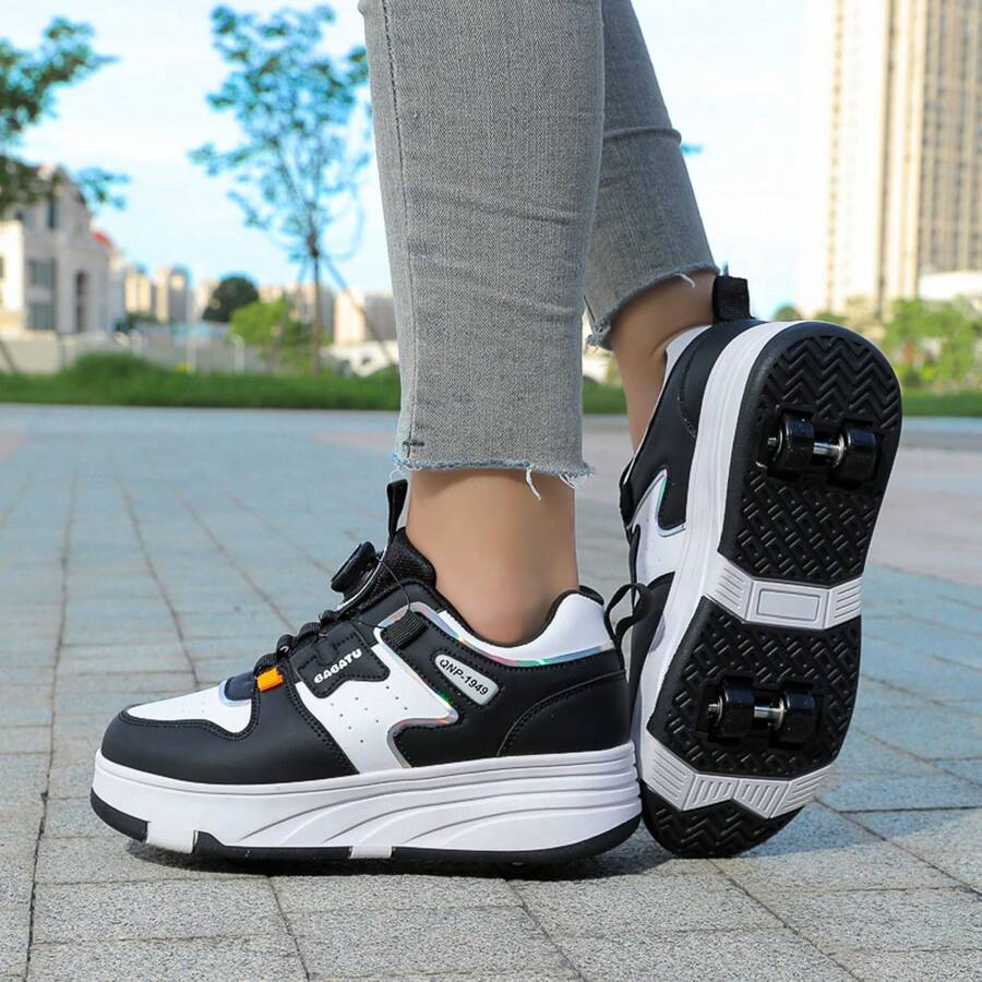 Girls And Teenagers Roller Skates, Detachable 4 Wheels Shoes, Suitable