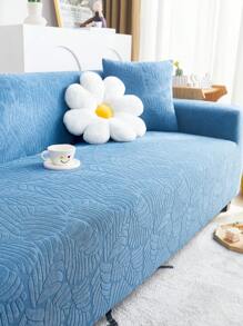 1 件树叶印花弹力全沙发套，弹力提花全沙发套，保护沙发免受猫抓伤，适合 1/2/3/4 座，包括 1 个枕套 - 藍色 - 查看 6