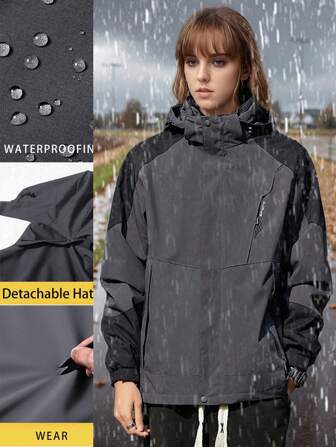 Jachetă Impermeabilă Femei Cu Glugă Detașabilă Pelernă De Ploaie Primăvară și Vară