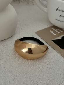 1 件金属不对称双层发带，女士弹性发饰，马尾辫发夹 - 銀色 - 查看 8