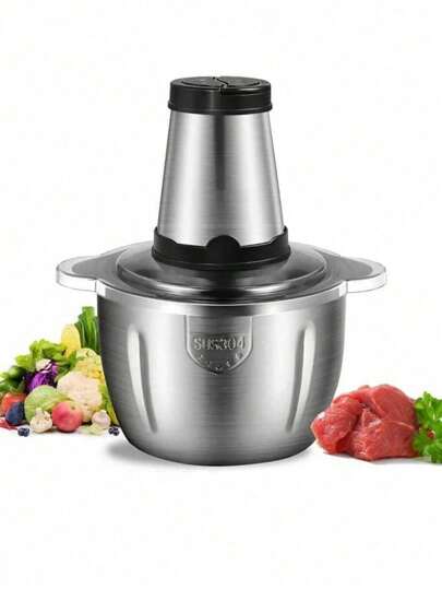 Picador De Alimentos Moedor De Carne Mixer Elétrica Processador Cozinha Casa Alho 220V 2L ou 3L