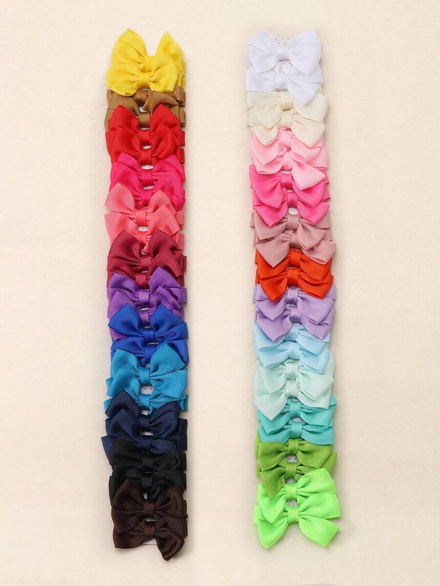 48pcs Bow Hair Clips For Girls,Fabric Alligator Clips For Kids,Cute