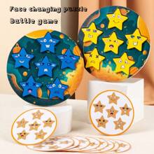 1 块拼图 儿童智能变脸积木 蒙特梭利早教双人面部表情 3D 木制拼图玩具 万圣节玩具礼物摆件 万圣节儿童玩具礼物 - 彩色 - 查看 1