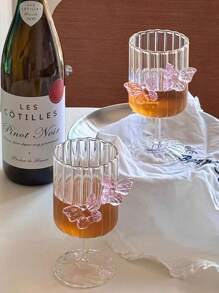 1 件斯堪的纳维亚风格粉色可爱蝴蝶结玻璃杯，极具吸引力的 INS 风格美式拿铁咖啡杯，家用玻璃杯，节日礼物，生日祝福，派对用品 - 送给男朋友或女朋友的完美礼物 - 彩色 - 查看 8