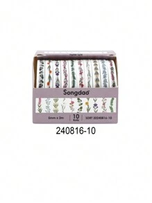 10 Cuộn/Hộp, Băng Keo Washi Họa Tiết Hình Học Cổ Điển, Cuộn Nhãn Dán Thiết Kế Sáng Tạo Đơn Giản, Tươi Mát Và Đơn Giản, Vật Liệu Trang Trí Nền Sổ Kế Hoạch Tự Làm, Băng Keo Che Thời Trang Và Tinh Tế, Trang Trí Sổ Lưu Niệm Trở Lại Trường Học - Nhiều màu - Xem 20
