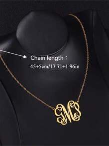 Collar personalizado con letra personalizada, collar con colgante de fuente floral personalizado para hombres y mujeres, collar con placa de nombre único, tipo gargantilla, adecuado como regalo de Navidad y Acción de Gracias para ella y él - Dorado - Ver 6