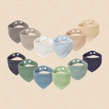 5 件装婴儿围嘴，柔软可调节三角形，耐污且易于清洁，男女通用