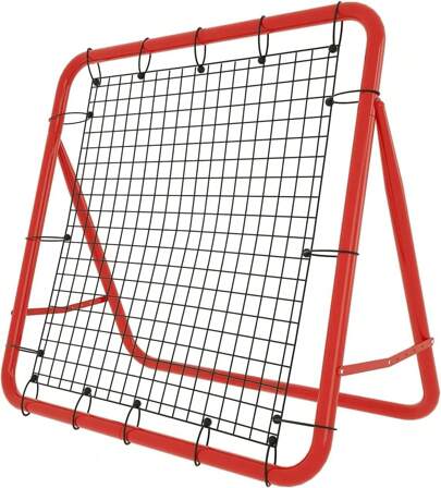 Froadp 100 X 65 Cm Football Rebound Net - Foldable With 4 Adjustable Levels - Training Accessories - Sports Rebound Wall - Red Steel Pipe + PE Net