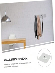 6 pezzi/set Ganci da parete adesivi in PVC trasparente senza chiodi, moderni accessori per appendere facili da installare senza trapano, viti in acciaio inossidabile, adesivi murali