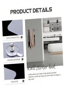 6 pezzi/set Ganci da parete adesivi in PVC trasparente senza chiodi, moderni accessori per appendere facili da installare senza trapano, viti in acciaio inossidabile, adesivi murali