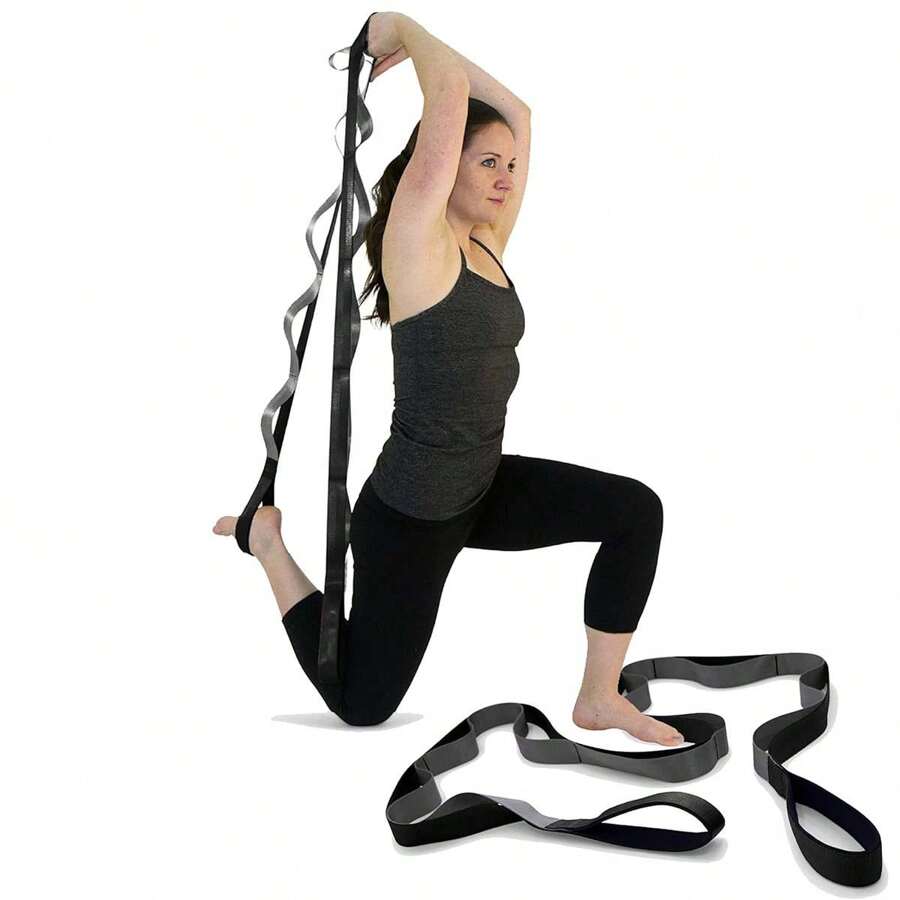 Taśma rozciągająca Ombre Fitness do fizjoterapii, 9 szt. wielopętlowych taśm oporowych z uchwytami z gumy chloroprenowej, sprzęt do fizjoterapii, pasek do rozciągania jogi, rozciągacz nóg - Czarne - Zobacz 1