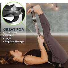 Taśma rozciągająca Ombre Fitness do fizjoterapii, 9 szt. wielopętlowych taśm oporowych z uchwytami z gumy chloroprenowej, sprzęt do fizjoterapii, pasek do rozciągania jogi, rozciągacz nóg - Czarne - Zobacz 8