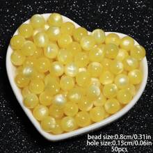 50 hạt tròn mắt mèo nhiều màu 8mm hạt nhựa rời dùng làm đồ trang sức DIY vòng tay, khuyên tai, vòng cổ, phụ kiện - Hạt - Xem 18