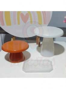 Party Kit 1 Slim Cake Stand 22x20 + 3 Mini Lapidated + 2 Roman Vases + 3 Mini Slim Cake - 黑色 - 查看 2
