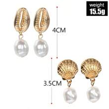 Simple Elegant With Pearl Shell Earrings And Earrings - Multicolor - View 4