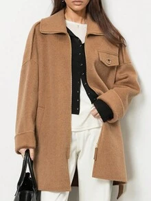 Damen Winter Neuankömmling Lässig Loose Midi-Länge Warmer Gestrickter Mantel