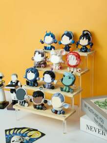 1 件木制阶梯式展示架,多层木制阶梯式活动人物香水化妆品收纳架 - 米色 - 查看 5