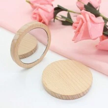 1 pieza Espejo de maquillaje portátil de madera personalizado, espejo grabado personalizado de forma redonda, regalo perfecto para damas de honor, regalo del Día de San Valentín, regalo de cumpleaños, regalo de aniversario de boda, regalo del Día de la Madre, regalo ideal para hermanas, madres, abuelas, novias