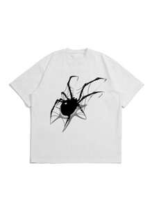 Men Spider Web Print T Shirt - 白色 - 查看 4