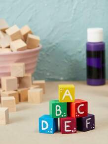 1CM-5CM 5 maten vierkante houten blokken onafgewerkte houten kubussen DIY knutselmodelmateriaal