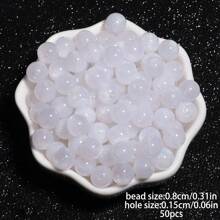 50 hạt nhựa lấp lánh hình thiên hà 8mm dạng tròn dùng để làm đồ trang sức, vòng tay, khuyên tai, vòng cổ, phụ kiện DIY - Hạt - Xem 11