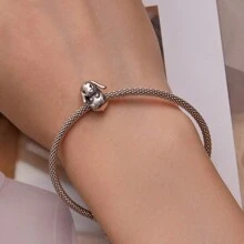 bamoer 1 pièce Pendentif mignon en argent sterling 925 Charm d'animal Hamster Eléphant Ours Perle pour bracelet, bangle DIY Bijoux