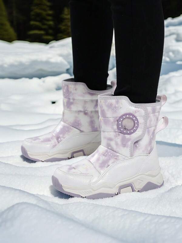 Kids Anti-Slip Waterproof Comfortable Snow Boots, Suitable For Snowy Winter Season, Youth Size