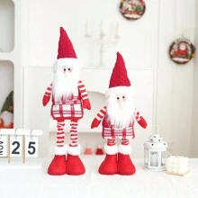 1/3 件圣诞装饰红色网格布艺装饰伸缩圣诞老人雪人和麋鹿布艺装饰节日装饰房间装饰家居装饰完美礼物派对礼物 - 彩色 - 查看 8