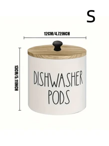 1pc Rustic Round Dishwasher Pod Holder, Dishwasher Tablet Container, For Kitchen Decor And Accessories, Laundry Detergent Pods Container With Lid Laundry Detergent Storage, Kitchen Storage Container, Dorm Room