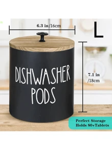 1pc Rustic Round Dishwasher Pod Holder, Dishwasher Tablet Container, For Kitchen Decor And Accessories, Laundry Detergent Pods Container With Lid Laundry Detergent Storage, Kitchen Storage Container, Dorm Room