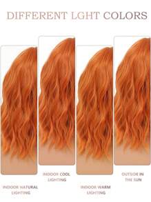 Dirty Orange Synthetic Curly Bob Wig 14 Inch Shoulder Length Medium Length Wavy Hair Wig With Bangs Women's Suitable For Everyday Use Cosplay Halloween Christmas Party Wig Natural Romantic Casual Streetwear Heat Resistant Wig