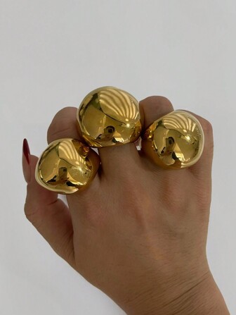 1 st rostfritt stål överdriven stor bågsring för kvinnor, högkvalitativ minimalistisk design, lämplig för presenter och vardagskläder