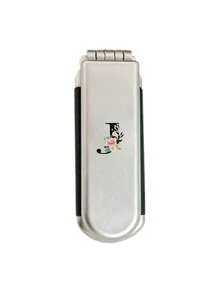 1 pièce Miroir de maquillage et de cheveux 2-en-1 pliable - Portable, de table, lettres noires fleuries A-Z, outil de beauté contemporain pour voyager. Peigne pliant avec miroir de maquillage, facile à transporter, parfait pour les voyages, les sorties, l'utilisation. Peigne à coussin d'air double usage, accessoire de massage du cuir chevelu, produit de voyage, fournitures scolaires, accessoires de vacances essentiels - Argent - Voir 24